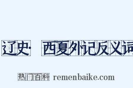 辽史·西夏外记反义词是什么意思的图片